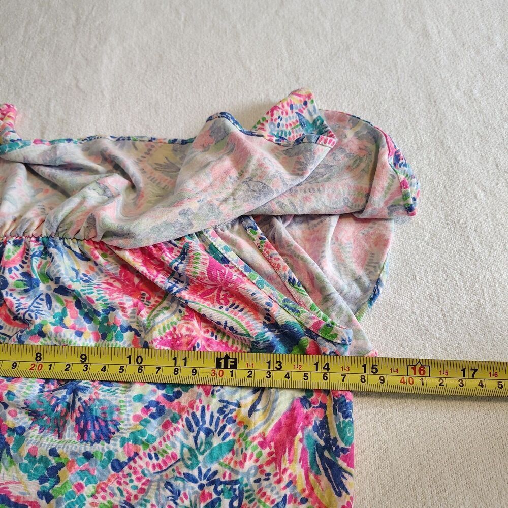 Lilly Pulitzer Off Shoulder Ruffle Top Womens Size XXS Tropical Print Colorful - Picture 7 of 10